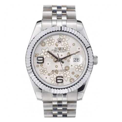 Rolex DateJust Flower Silver Dial 41983 Men 41MM