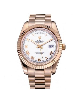 Rolex Day-Date White Dial Gold Bracelet 622546 Men 41MM