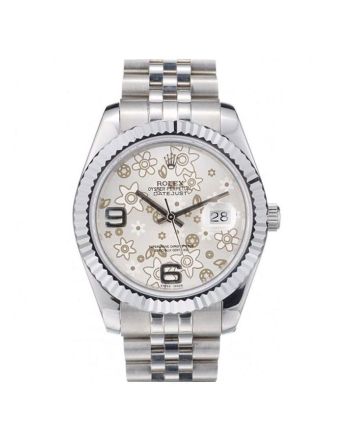 Rolex DateJust Flower Silver Dial 41983 Men 41MM